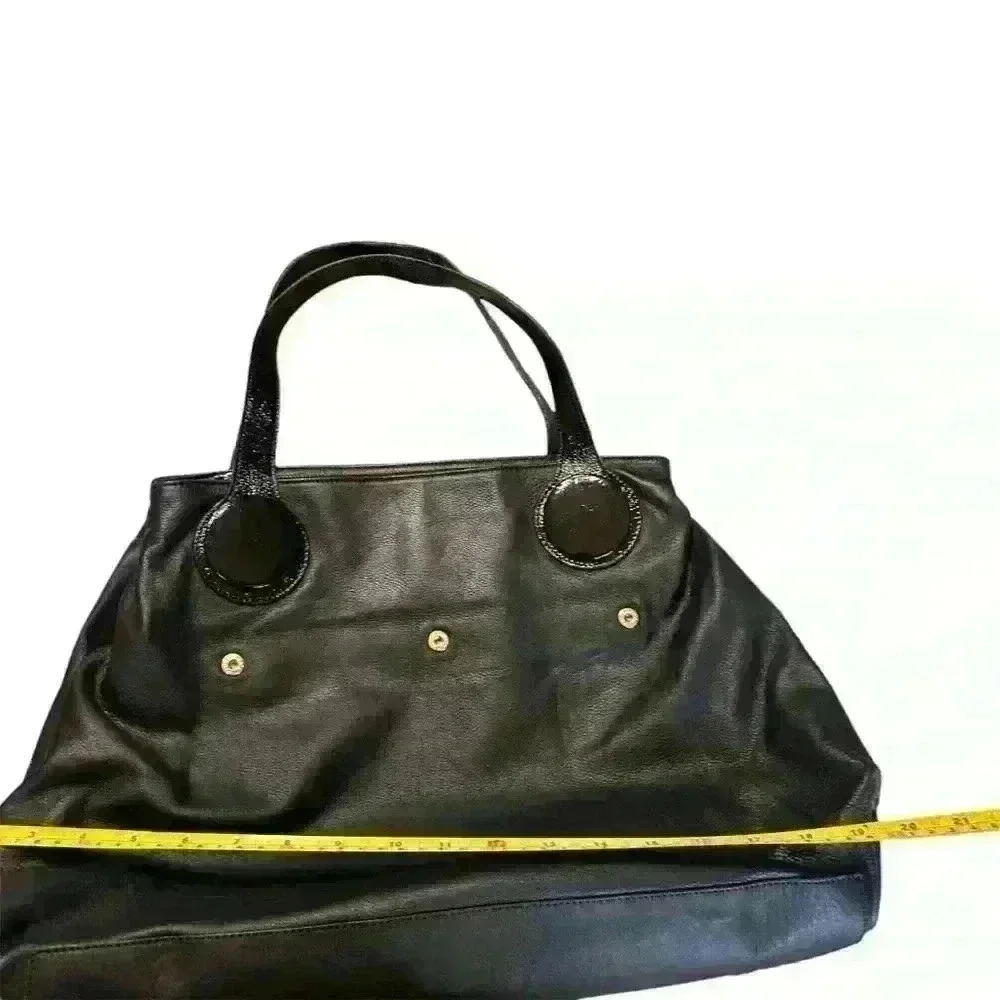 Goldenbleu black patent leather convertible purse‎